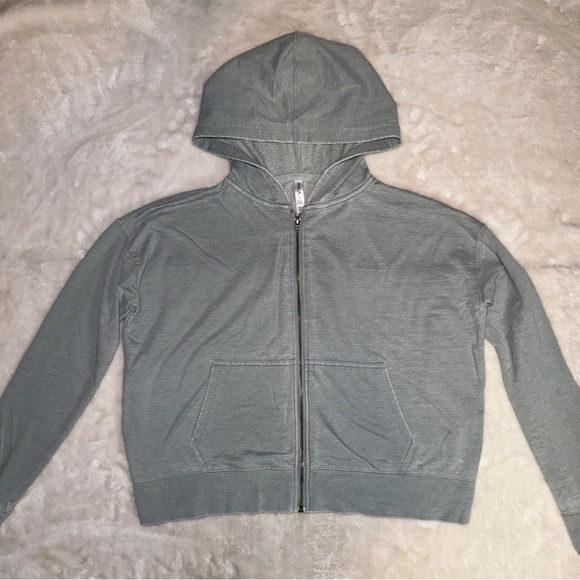 RVCA Sage Green Full Zip Up Hoodie Sweatshirt Size Small - Picture 5 of 16